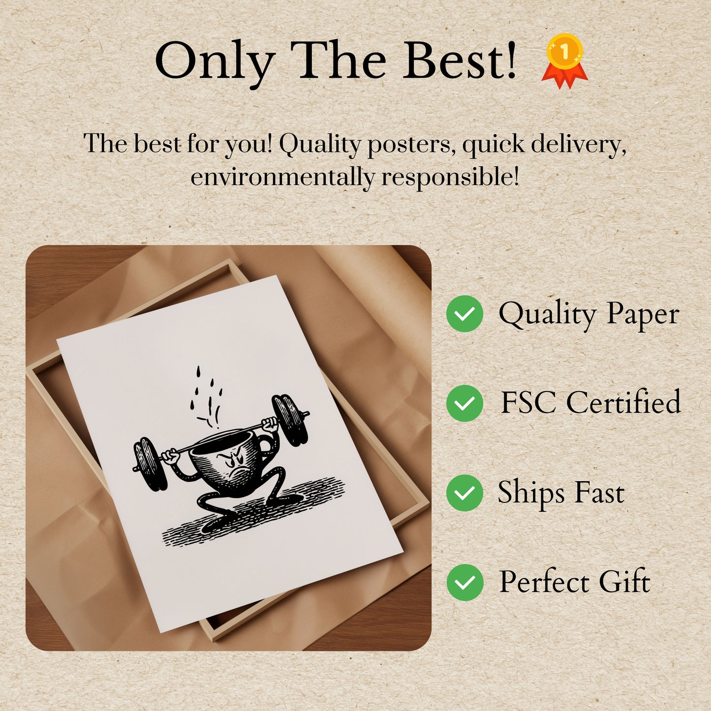 Motivatieposter voor Koffie en Workout