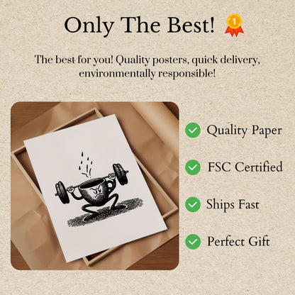 Motivatieposter voor Koffie en Workout