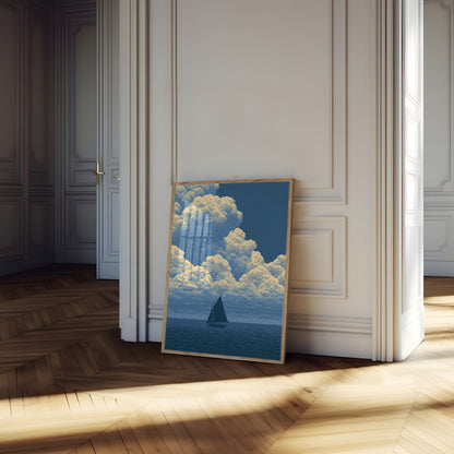 Sailboat Under Golden Clouds Poster