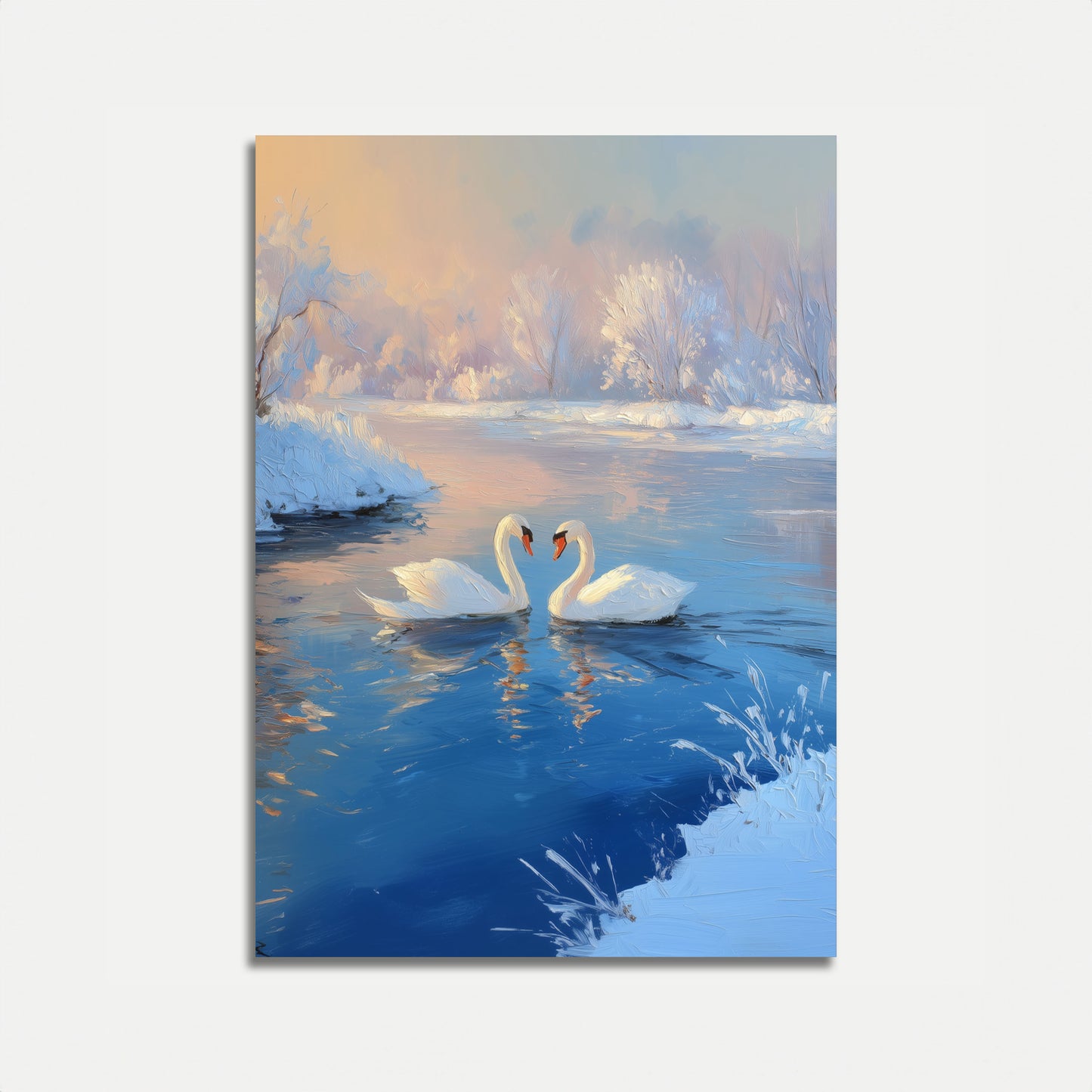 Swans in Winter Wonderland Poster