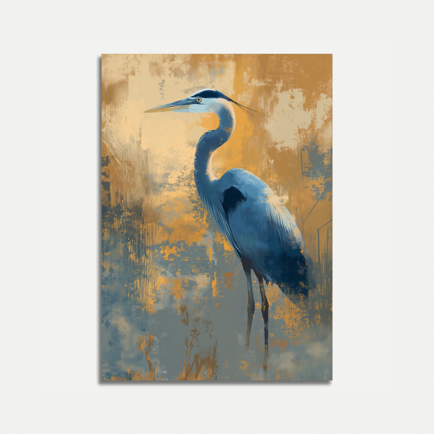 Blå Hejre Elegance Plakat