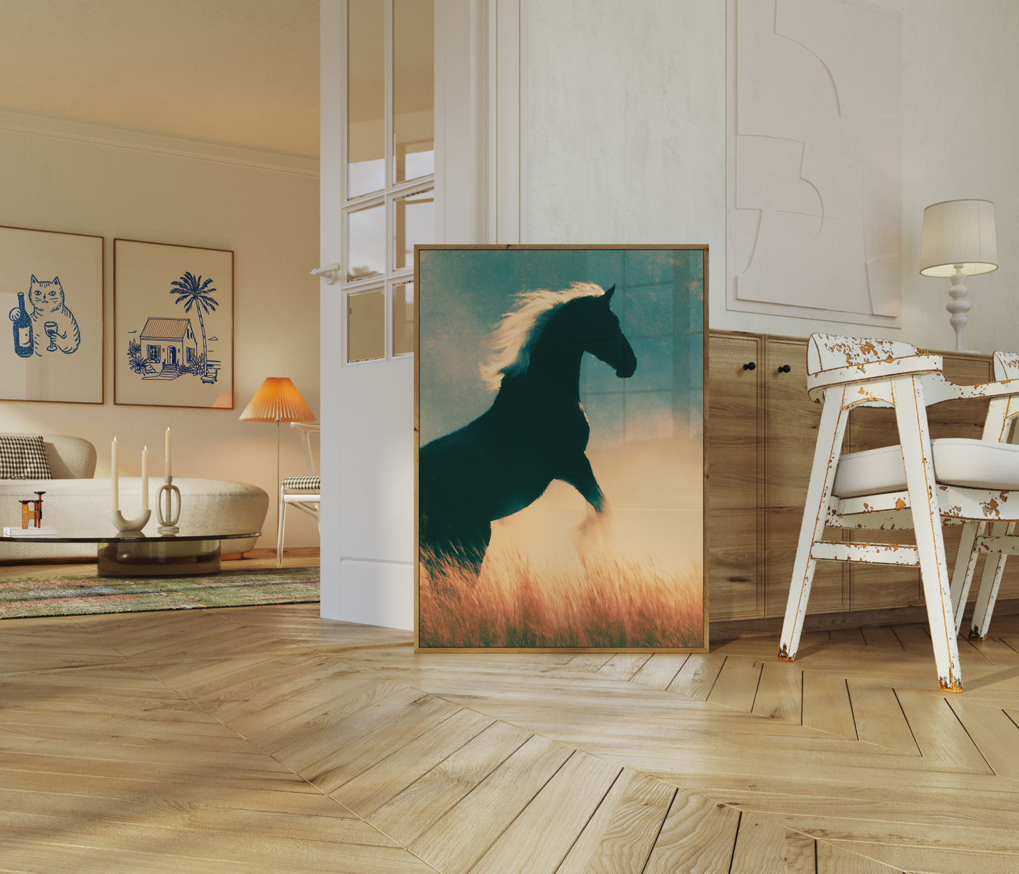 Majestic Horse in Golden Light Poster