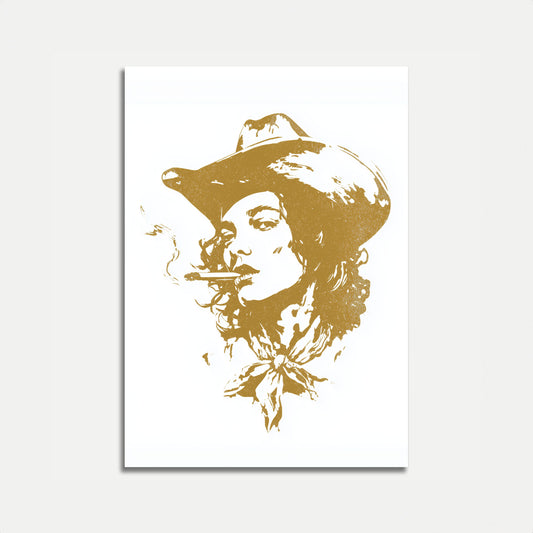 Cowboy Smoking Vintage Poster