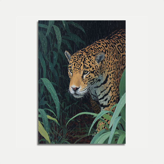 Affiche Jaguar dans la Pluie Tropicale