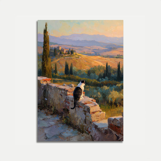 Toskana-Landschaft-Katzen-Plakat