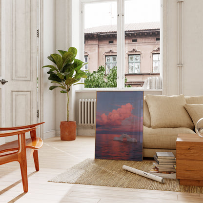 Unicorns in Pink Sunset Poster