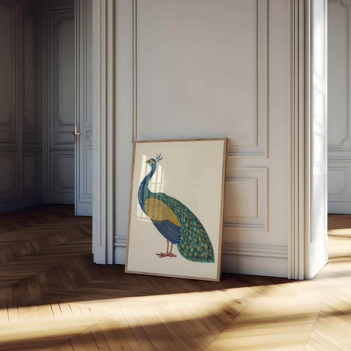 Majestic Blue Peacock Poster