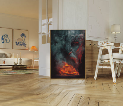 Viking Woede Vlammen Poster