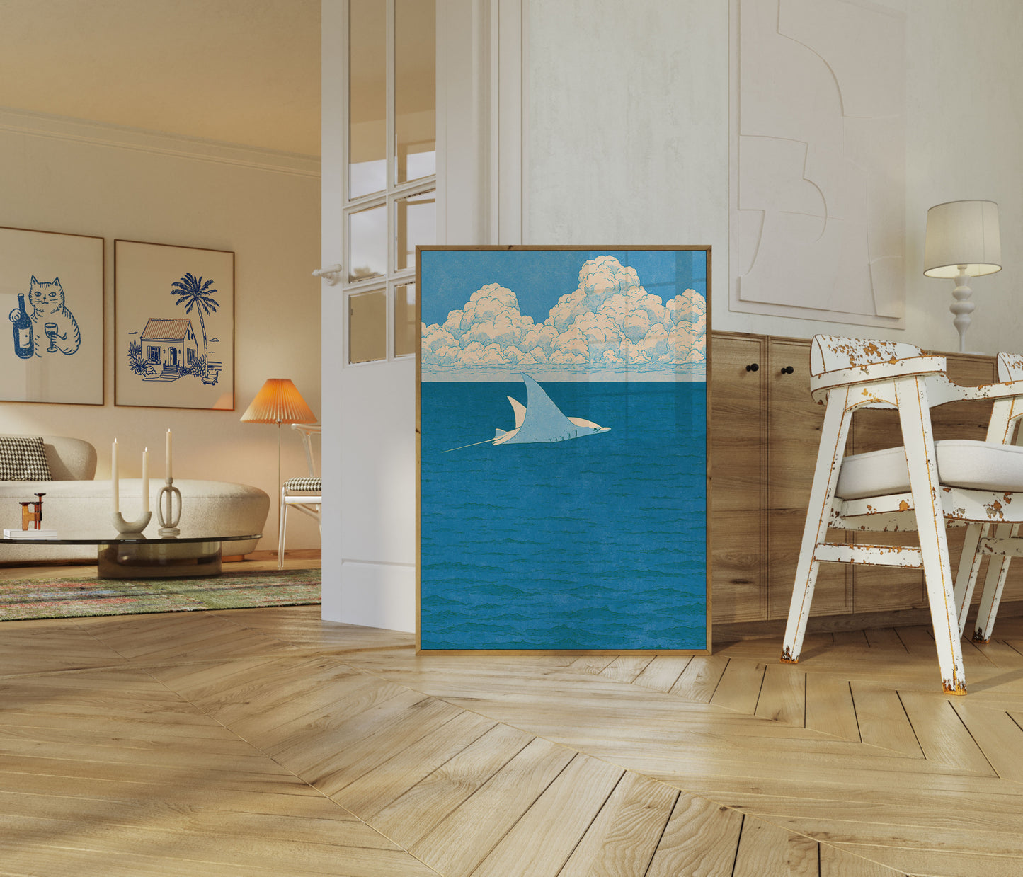 Manta Ray Ocean Glide Poster