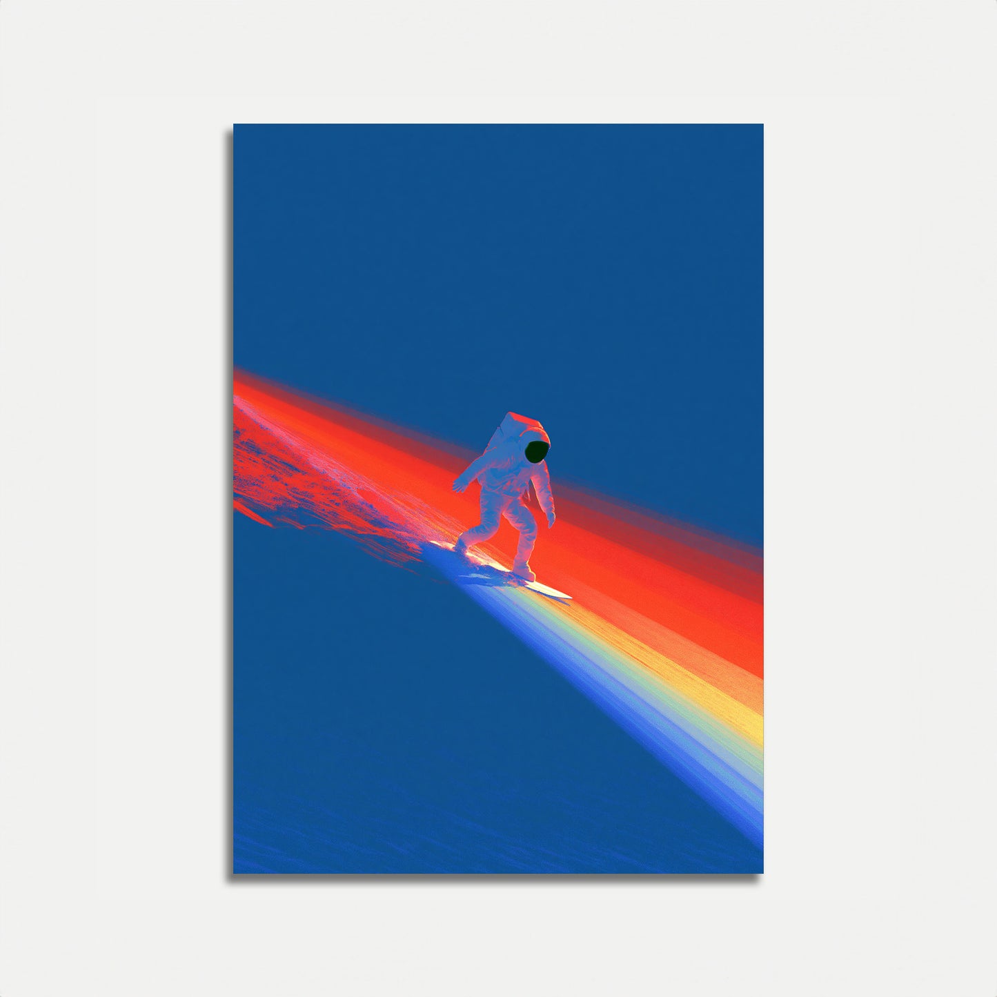 Astronaut reitet auf Regenbogen Poster