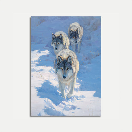 Arctic Wolves in Snow Poster