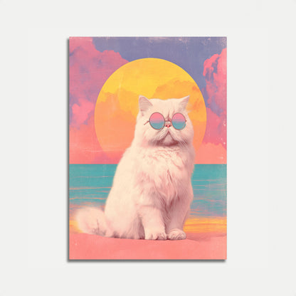 Plakát Cool Cat Sunset Vibes