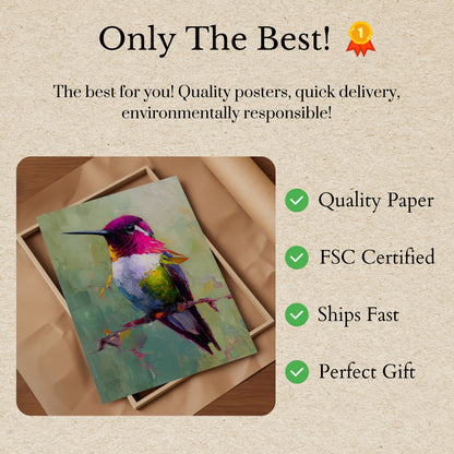 Vibrant Hummingbird Color Splash Poster