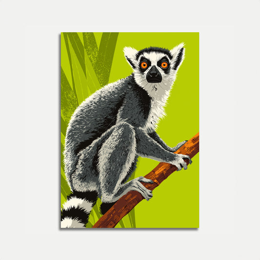 Ring-Tailed Lemur Wildlife Poster