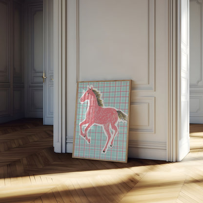 Poster di Cavallo Rosso che Prancia