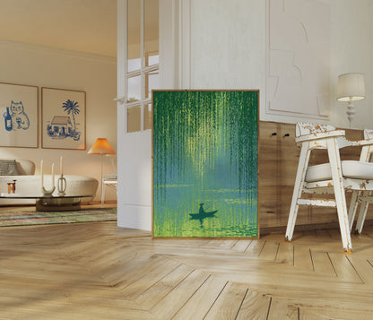 Weeping Willow Boat Tranquility Poster