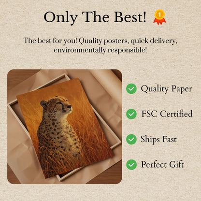 Golden Savanna Cheetah Poster