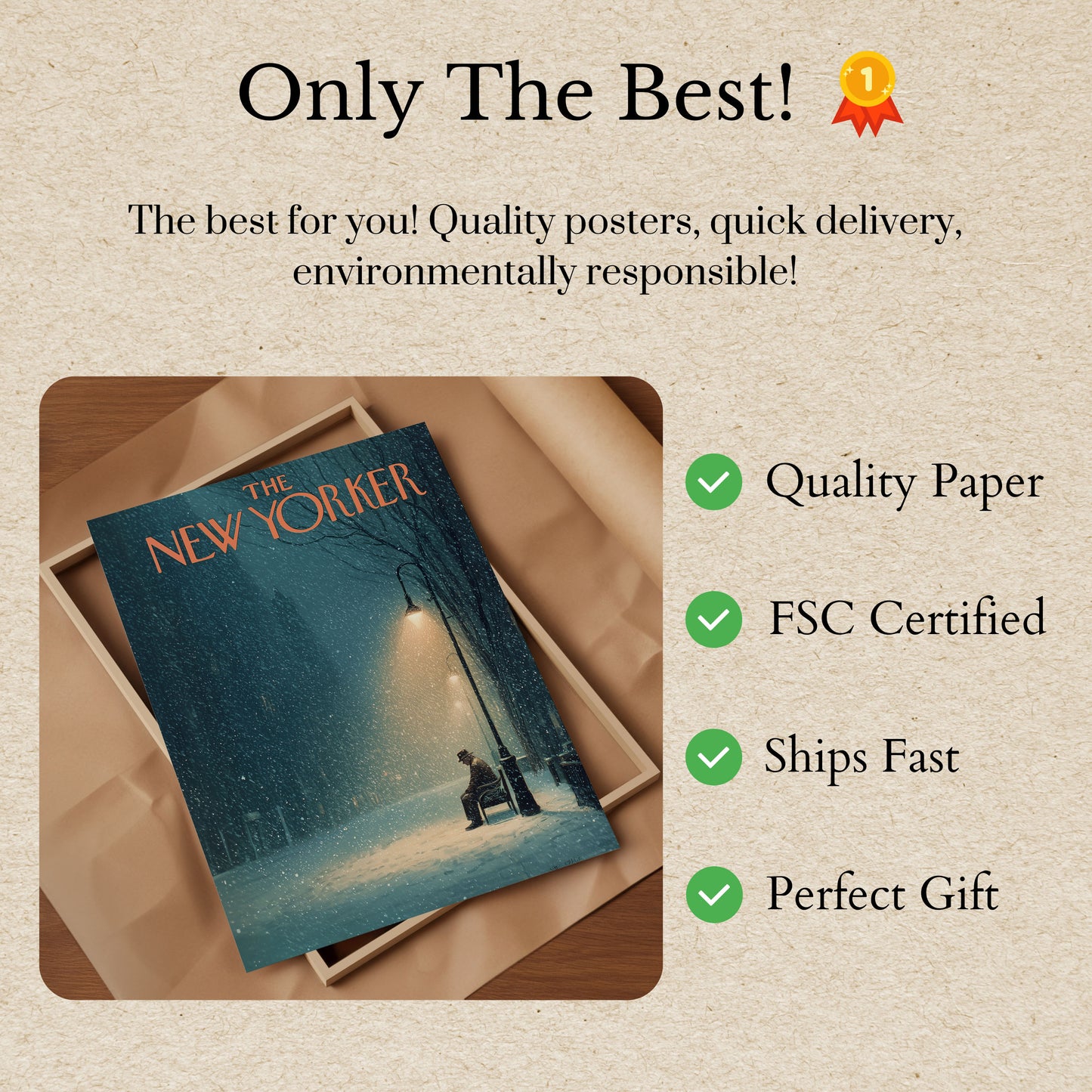 Solitude in Snowfall New Yorker Poster