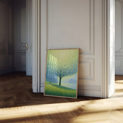 Blooming Tree by the Lake Poster