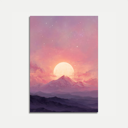 Celestial Mountain Sunset Poster