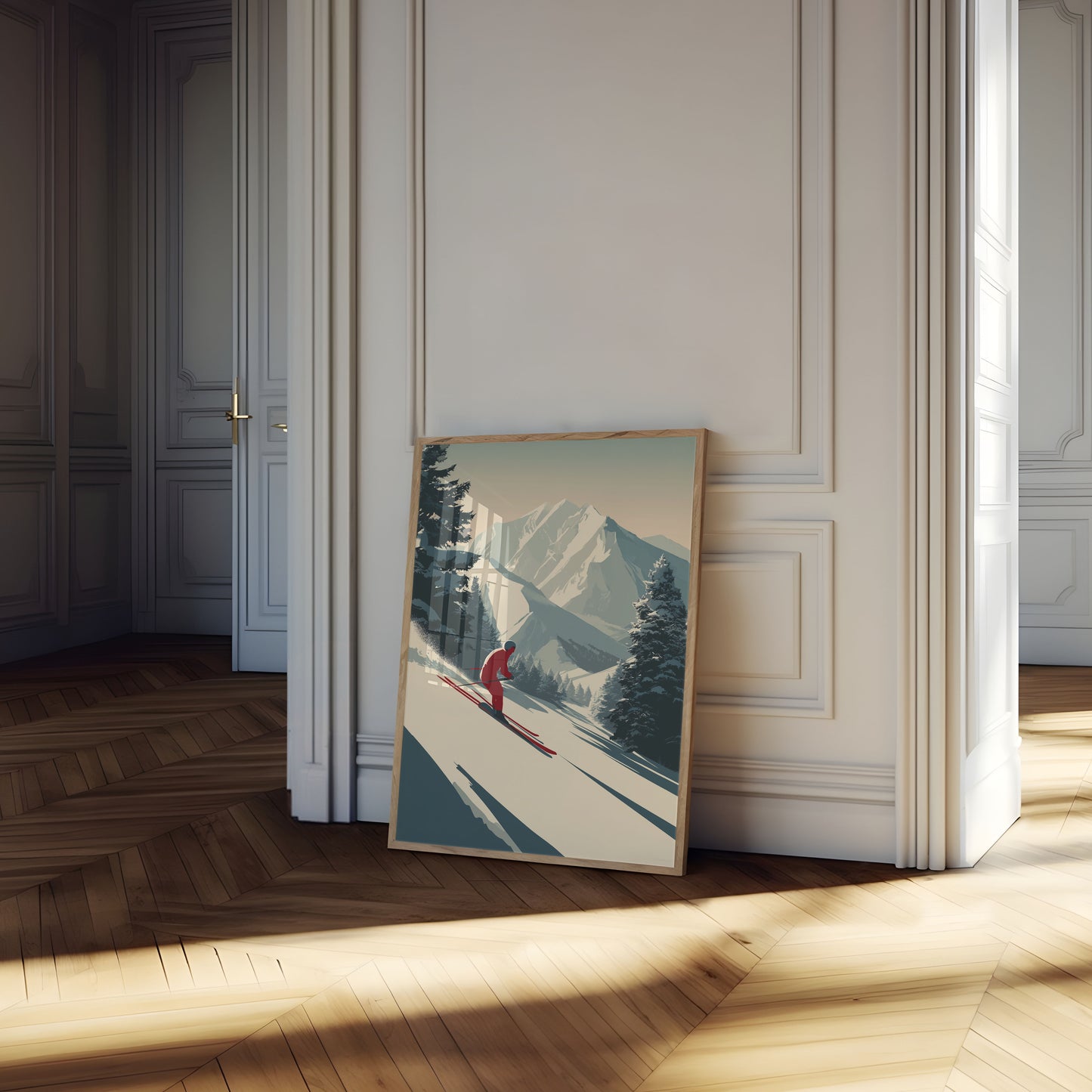 Alpine Ski Mountain Descent Poster