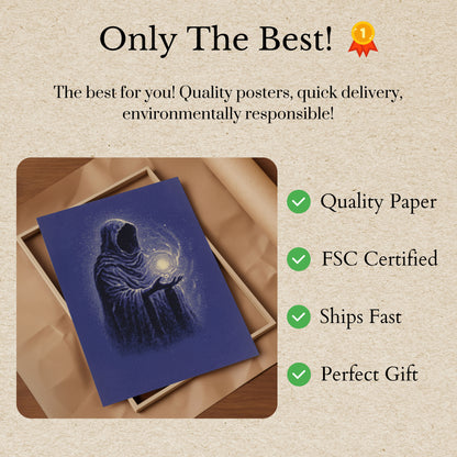 Póster de Astronauta Místico Sosteniendo Luz