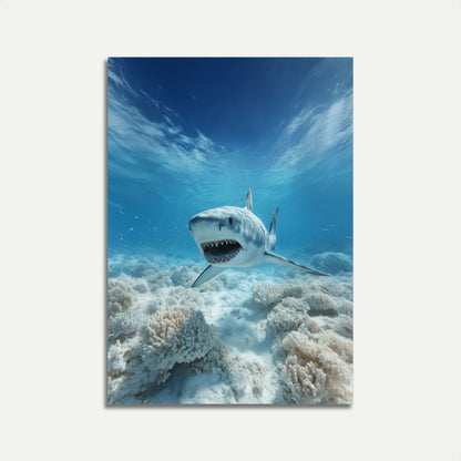Fierce Shark Ocean Depths Poster