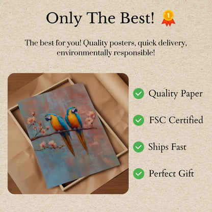 Blue and Gold Macaw Pair Poster
