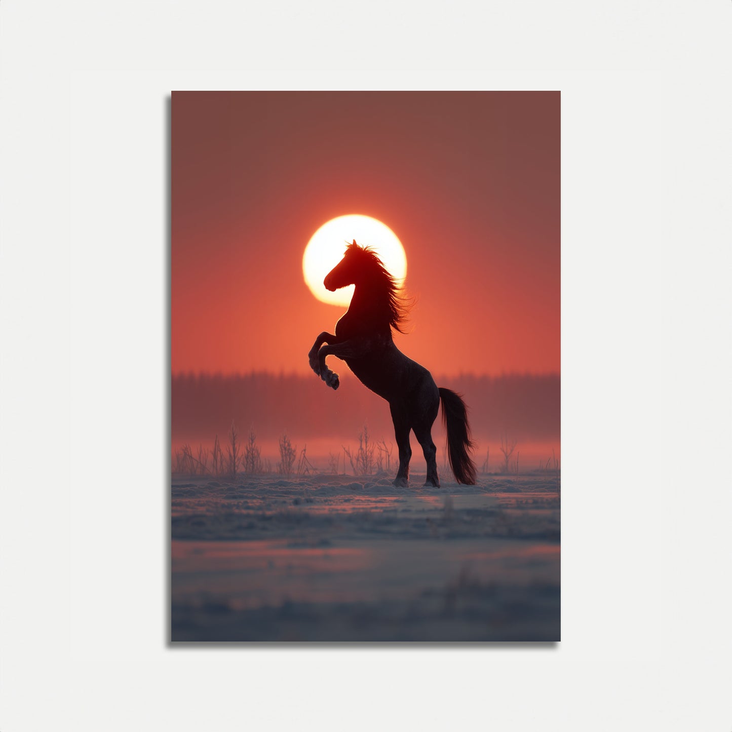 Paard Springerend bij Zonsondergang Poster
