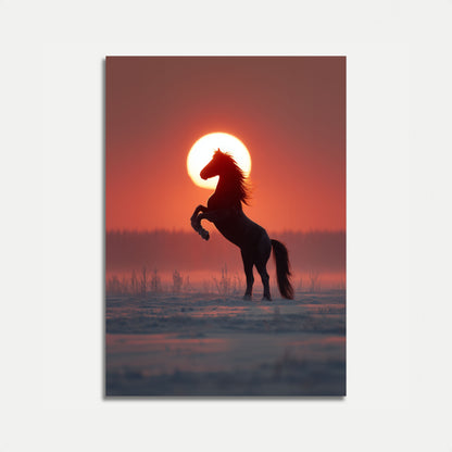 Paard Springerend bij Zonsondergang Poster
