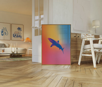 Chromatic Shark Dive Poster
