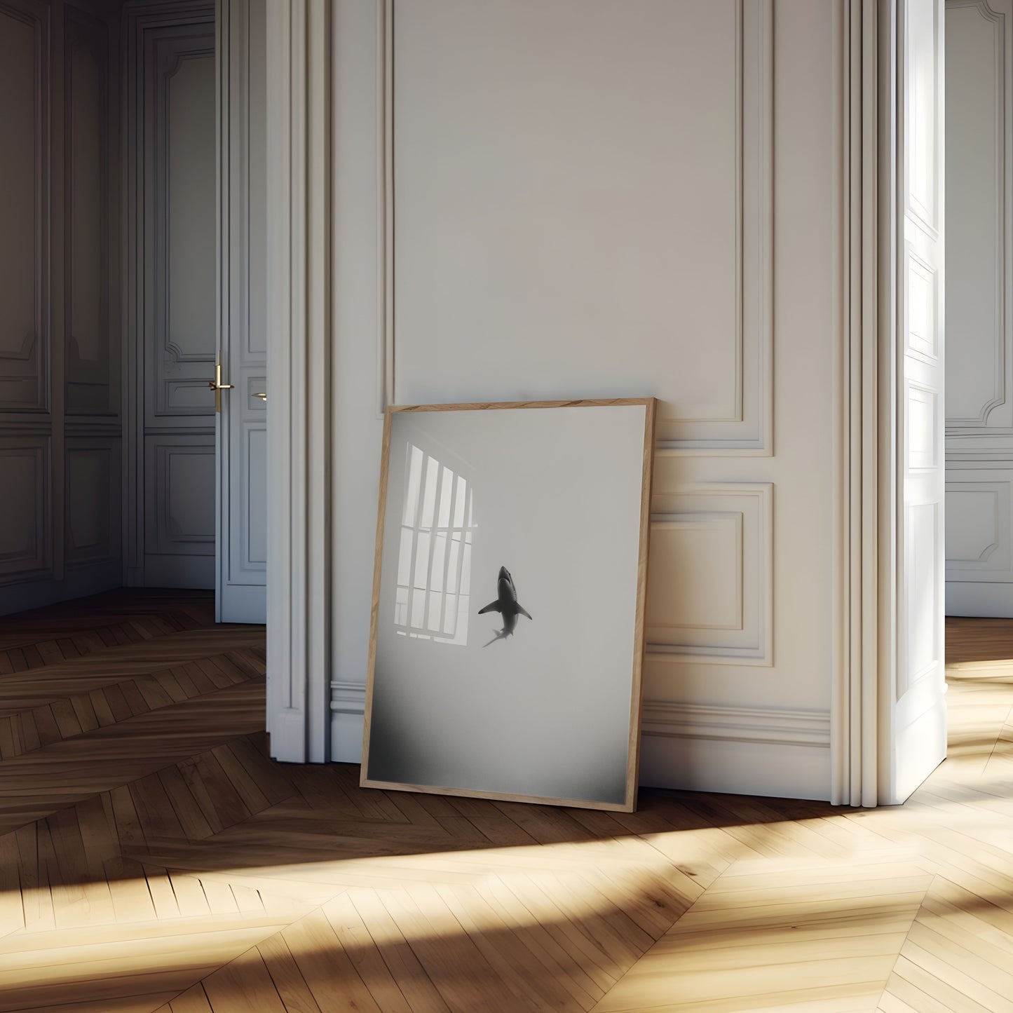 Solitary Shark Ocean Poster