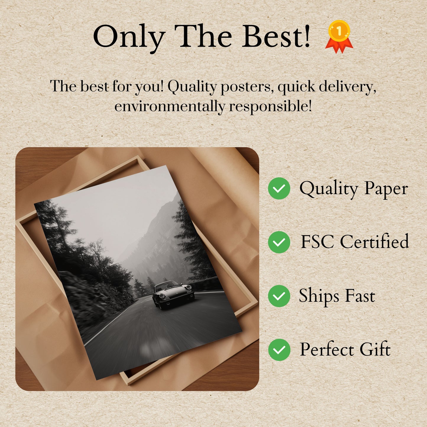 Mountain Road Classic Porsche Poster