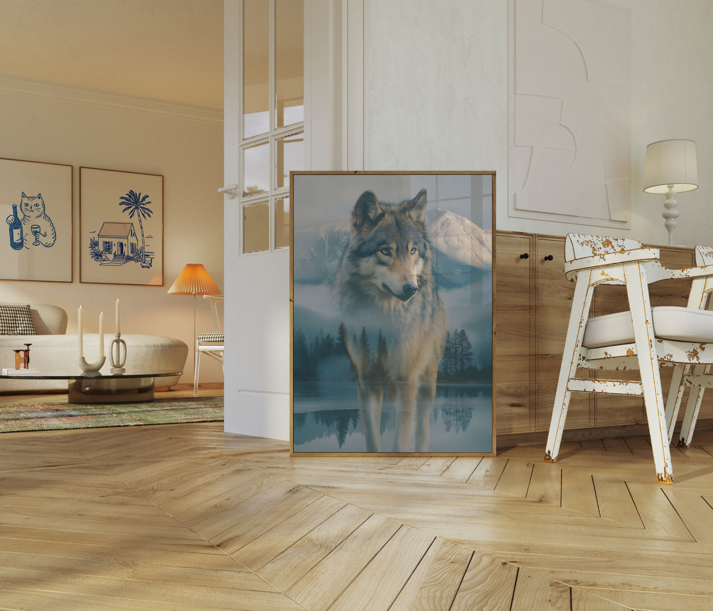 Misty Mountain Wolf Poster