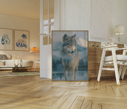 Misty Mountain Wolf Poster