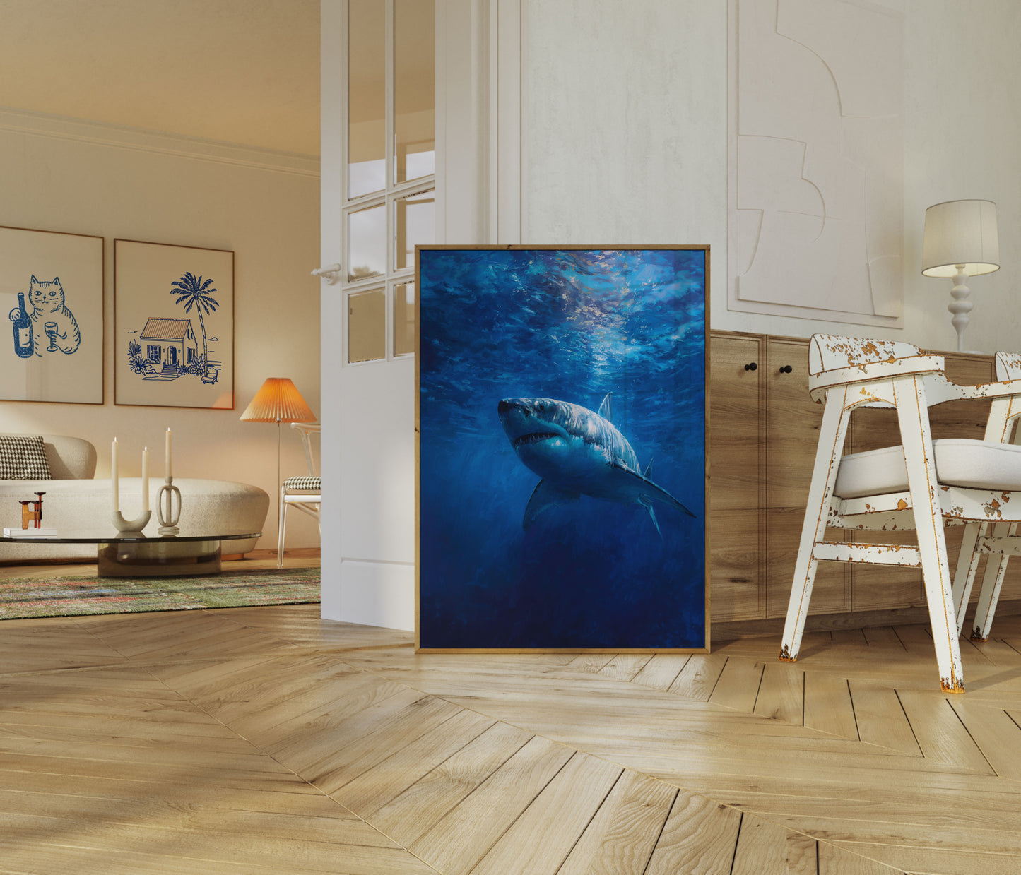 Majestic Great White Shark Poster
