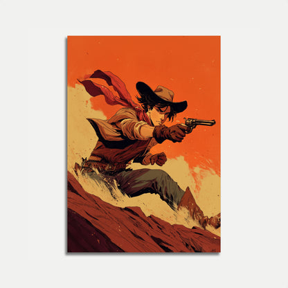Wild West Gunslinger Action Poster