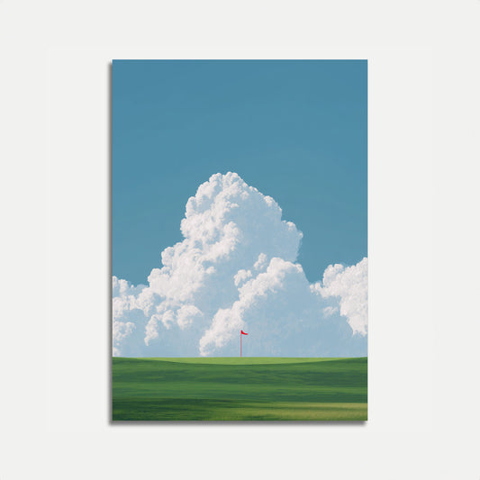 Affiche sereine du green de golf