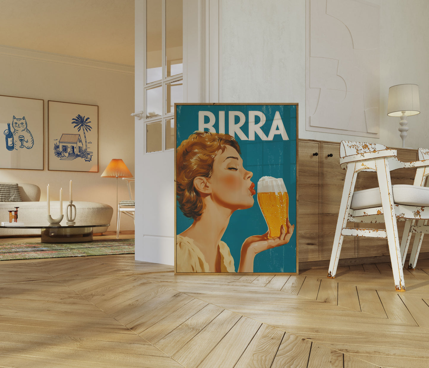 Vintage Italian Birra Beer Poster