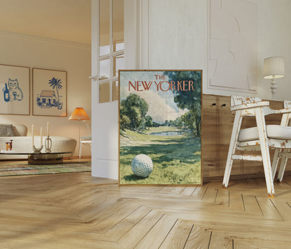 Golf Course Vintage New Yorker Poster
