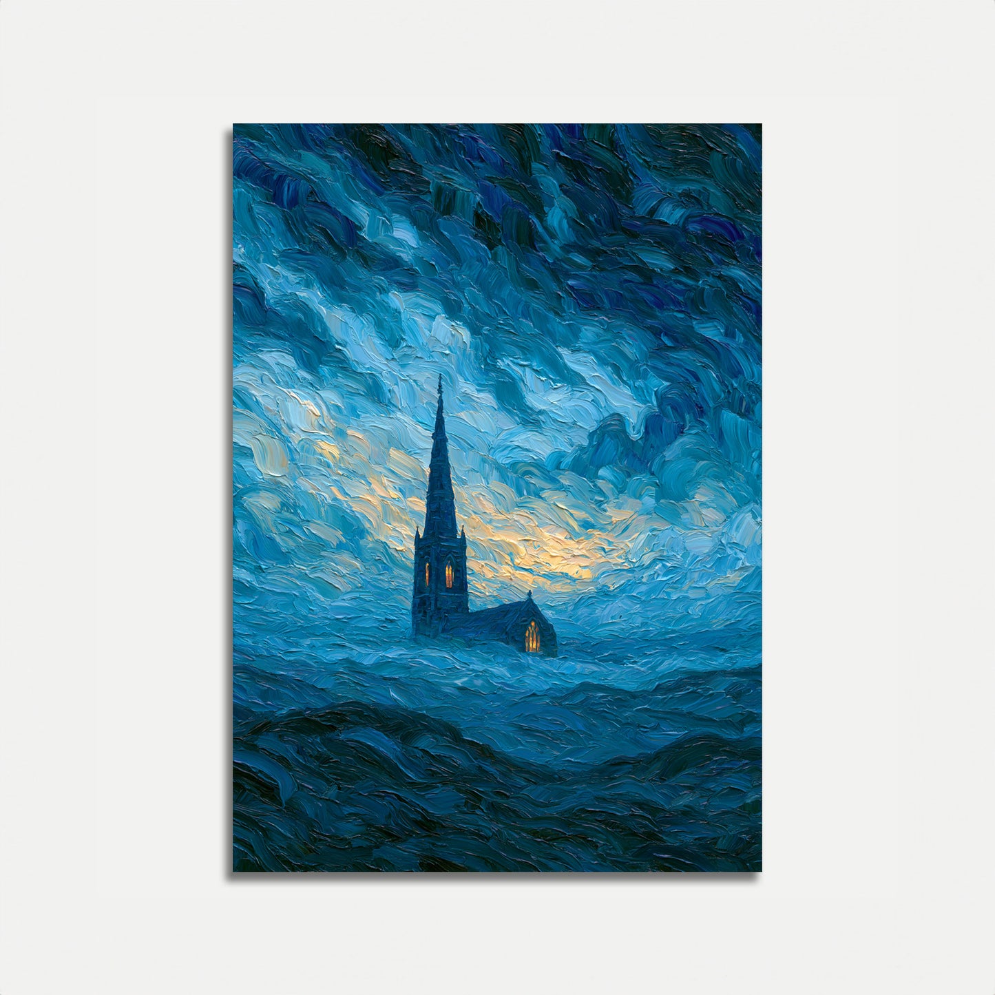 Starry Night Church Poster