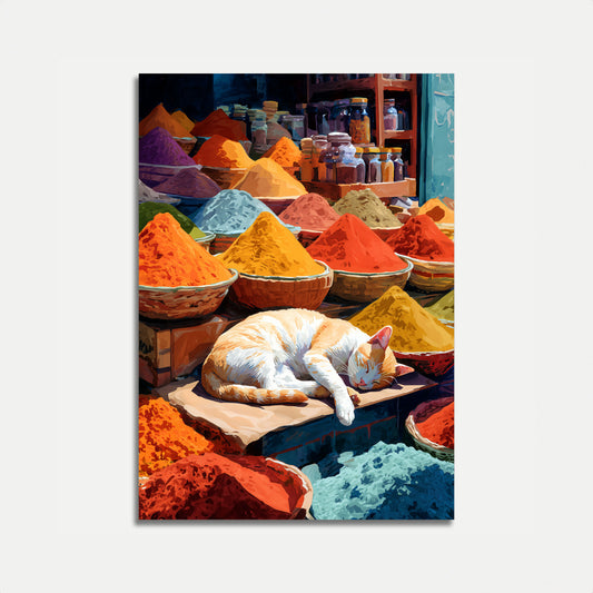 Sleeping Cat at Spice Market Poster