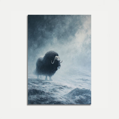 Affiche du Boeuf musqué dans une tempête d'hiver