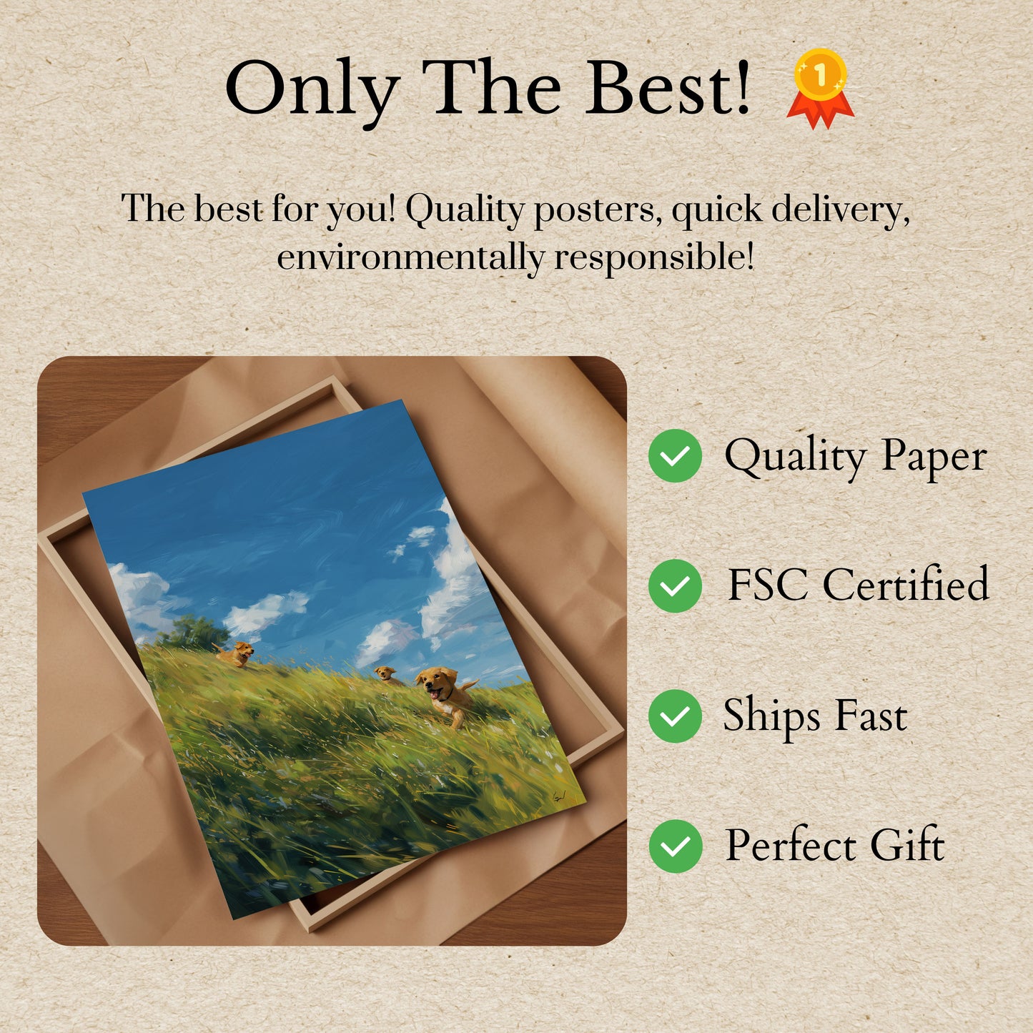 Happy Dogs Hillside Adventure Poster