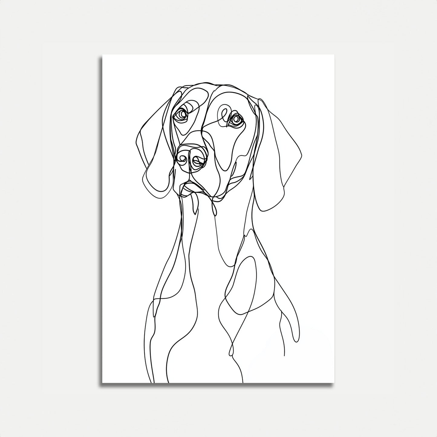Elegante póster de perro con arte lineal