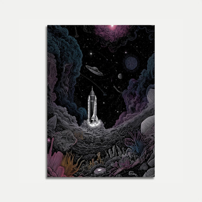 Cosmic Rocket Launch Poster