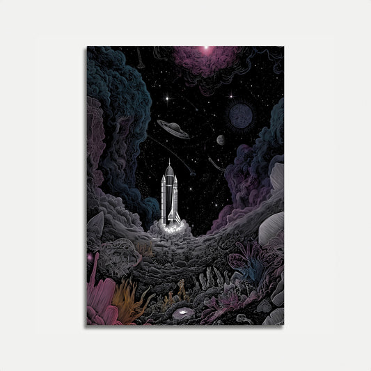 Cosmic Rocket Launch Poster