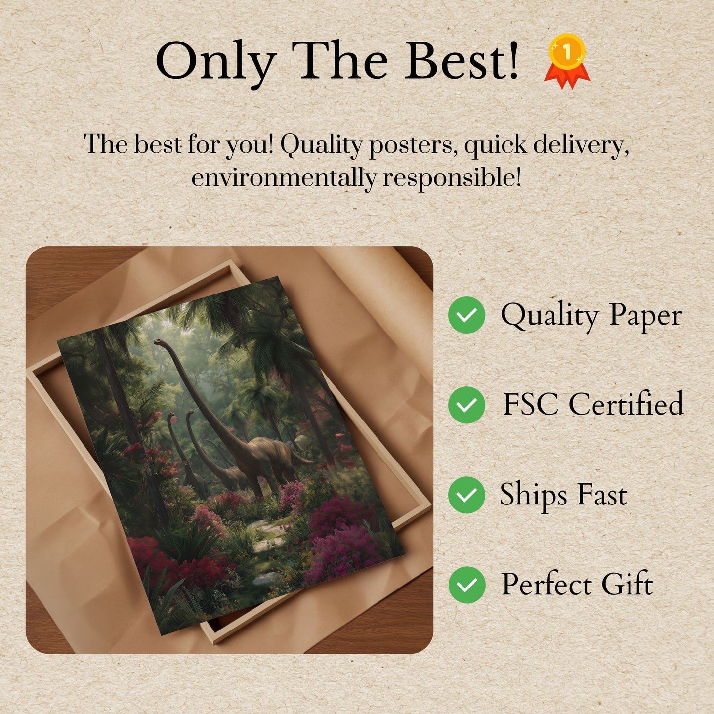 Ancient Dinosaurs Forest Poster