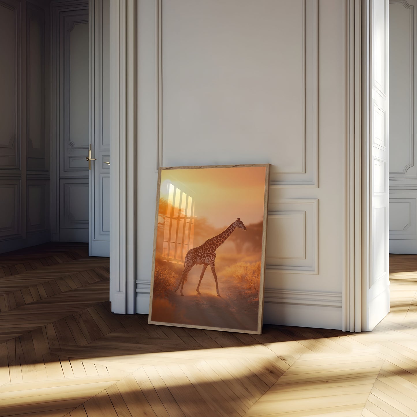 Golden Savanna Giraffe Poster