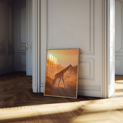 Golden Savanna Giraffe Poster